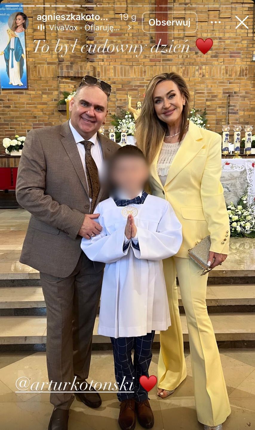 Agnieszka i Artur Kotońscy z wnukiem