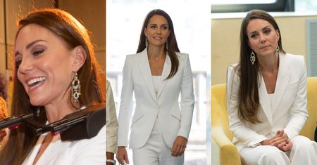 Kate Middleton emanuje elegancją w białym garniturze za 7,5 tysiąca (ZDJĘCIA)