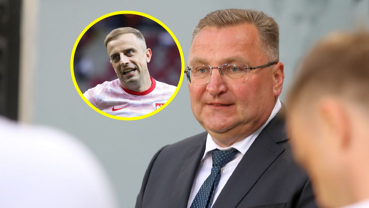 Czesław Michniewicz i Kamil Grosicki (w kółku)