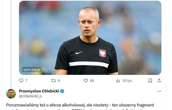 PZPN wykreślił z wywiadu z trenerem pytania o aferę alkoholową
