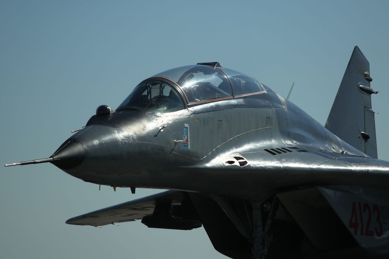 Myśliwiec MiG-29 stacjonujący w 22. Bazie Lotnictwa Taktycznego w Królewie Malborskim 