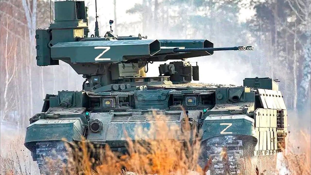 BMPT Terminator. Heavy combat tank support vehicles are fighting in Ukraine.