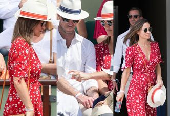 Ciężarna Pippa Middleton chroni męża przed promieniowaniem UV na turnieju tenisowym (ZDJĘCIA)