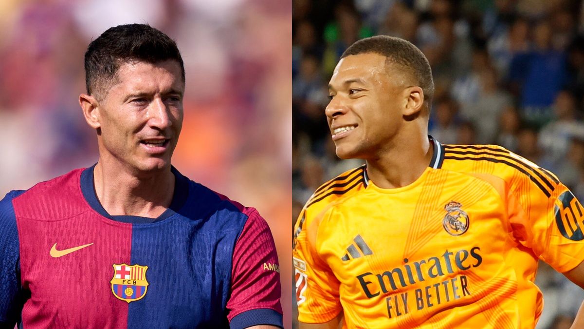 Getty Images / Alex Caparros/Getty Images i Juan Herrero / PAP/EPA / Na zdjęciu: Robert Lewandowski i Kylian Mbappe