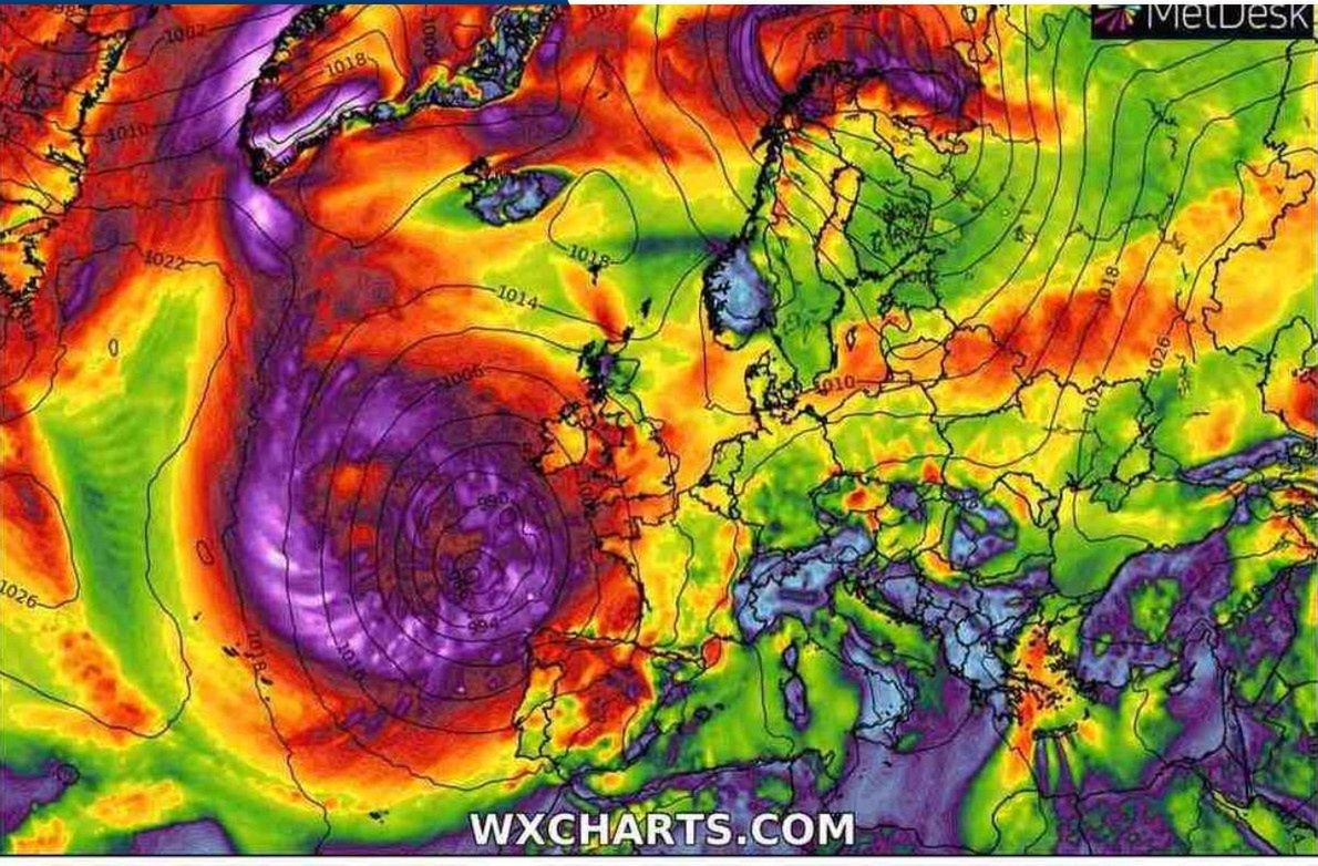 Cyklon zbliża się do Europy zachodniej