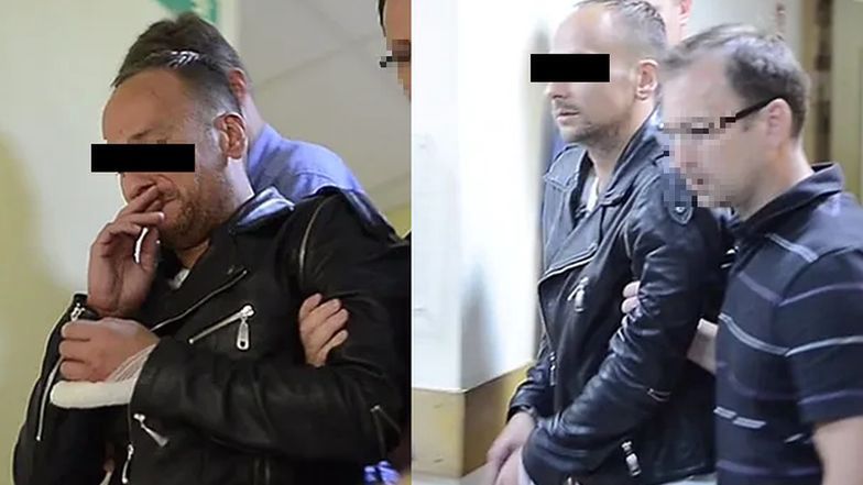 Dariusz Krupa jako "Dariusz K." wyprowadzany z aresztu