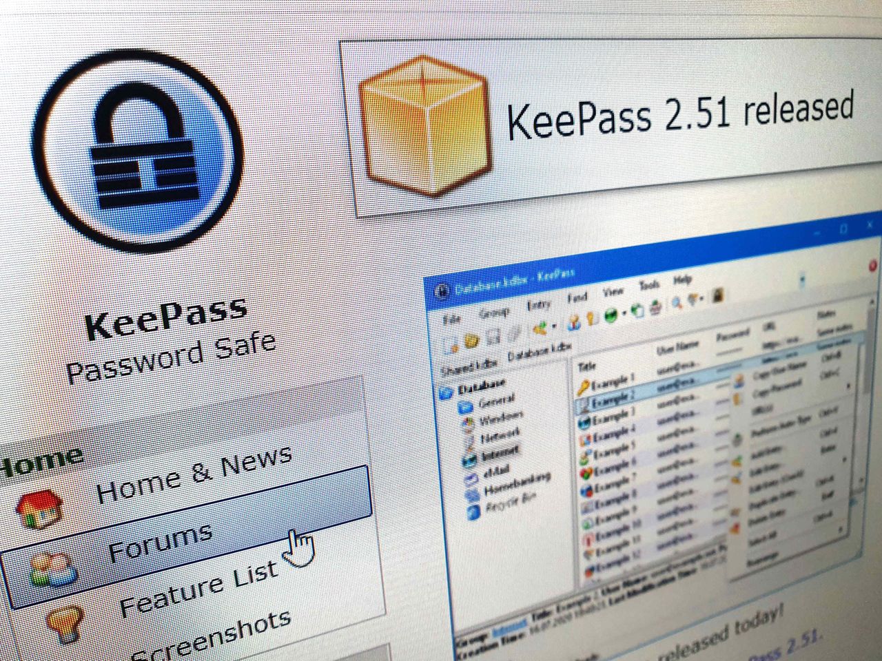 Strona internetowa KeePass
