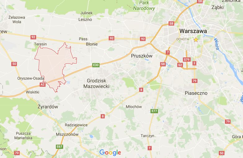 To tutaj ma powstać Centralny Port Komunikacyjny. Baranów jest około 45 km od centrum Warszawy