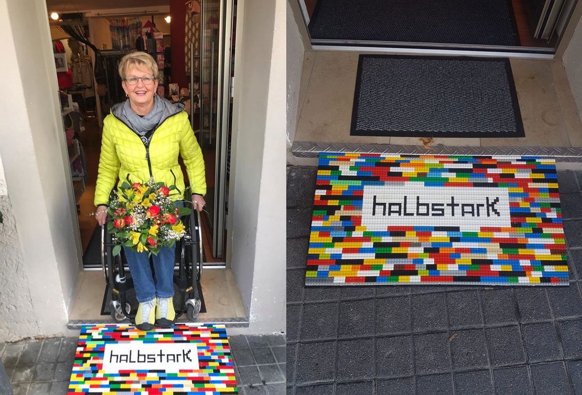 Produkuje podjazdy dla wózków z klocków Lego