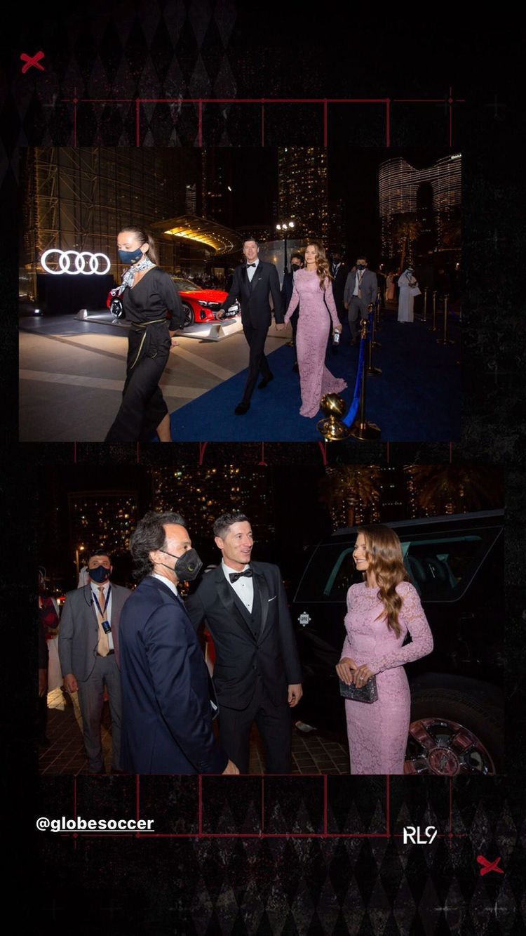 Robert Lewandowski, Anna Lewandowska - gala Globe Soccer Awards