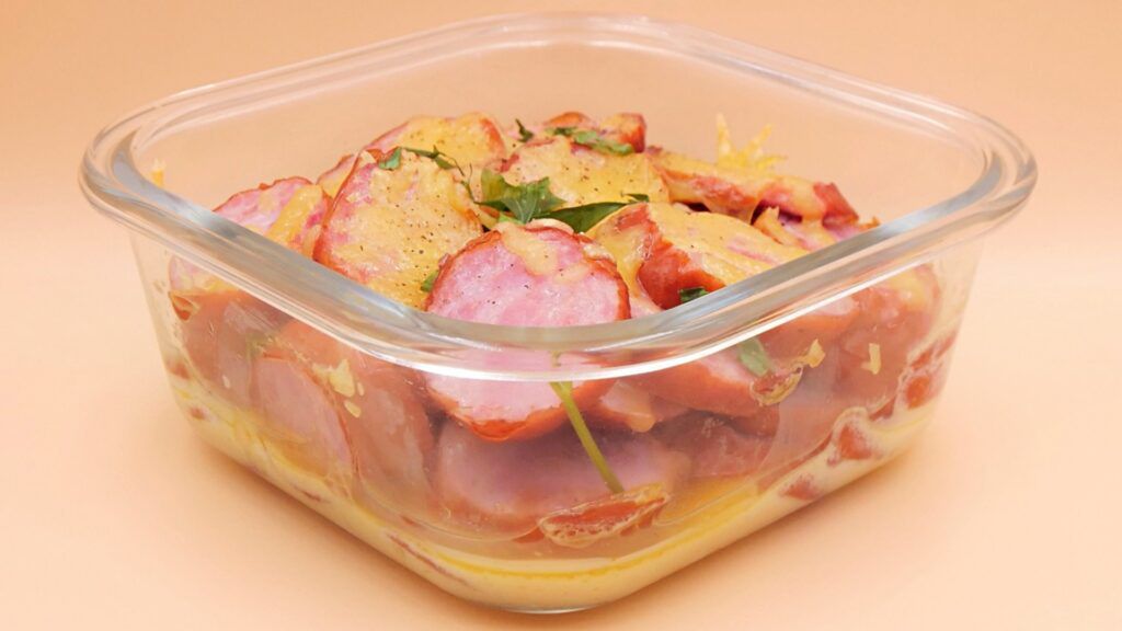 Zapiekanka z kiełbasy śląskiej i jajka przepis