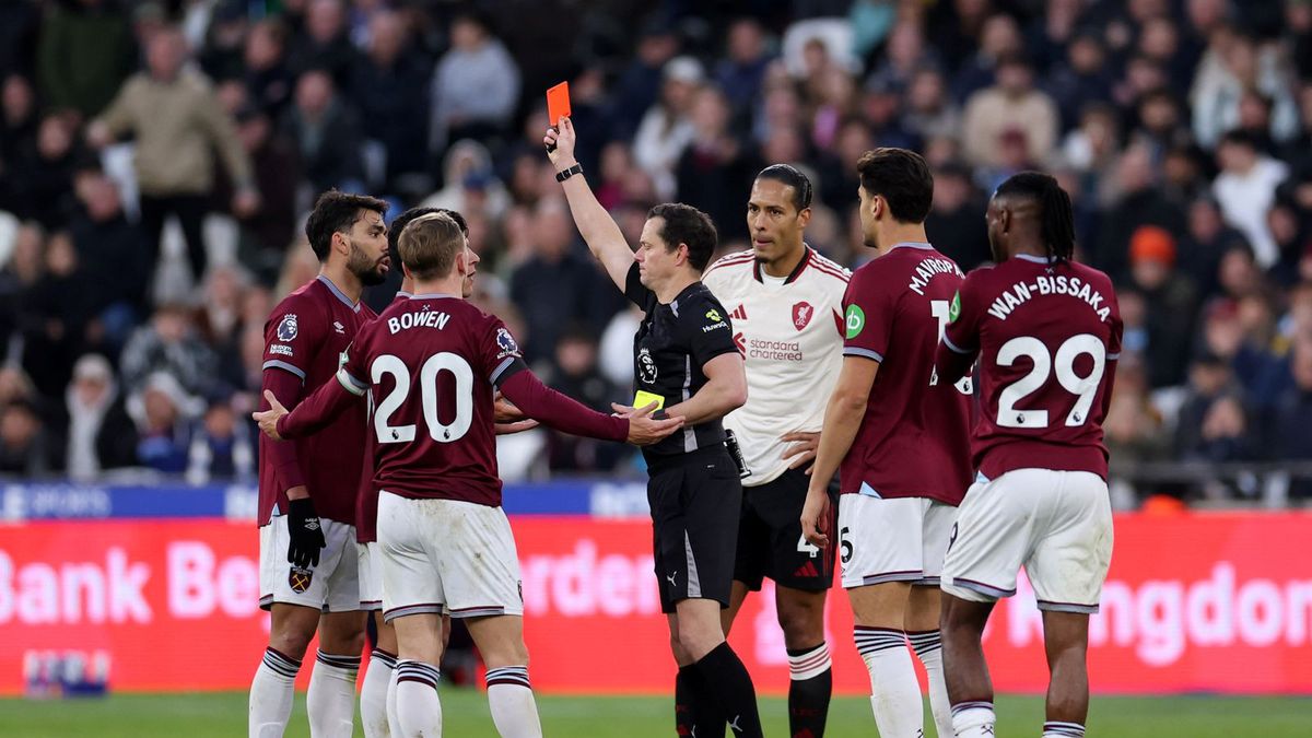 Getty Images / Alex Pantling/Getty Images / Lucas Paqueta obejrzał czerwoną kartkę w meczu z Liverpoolem