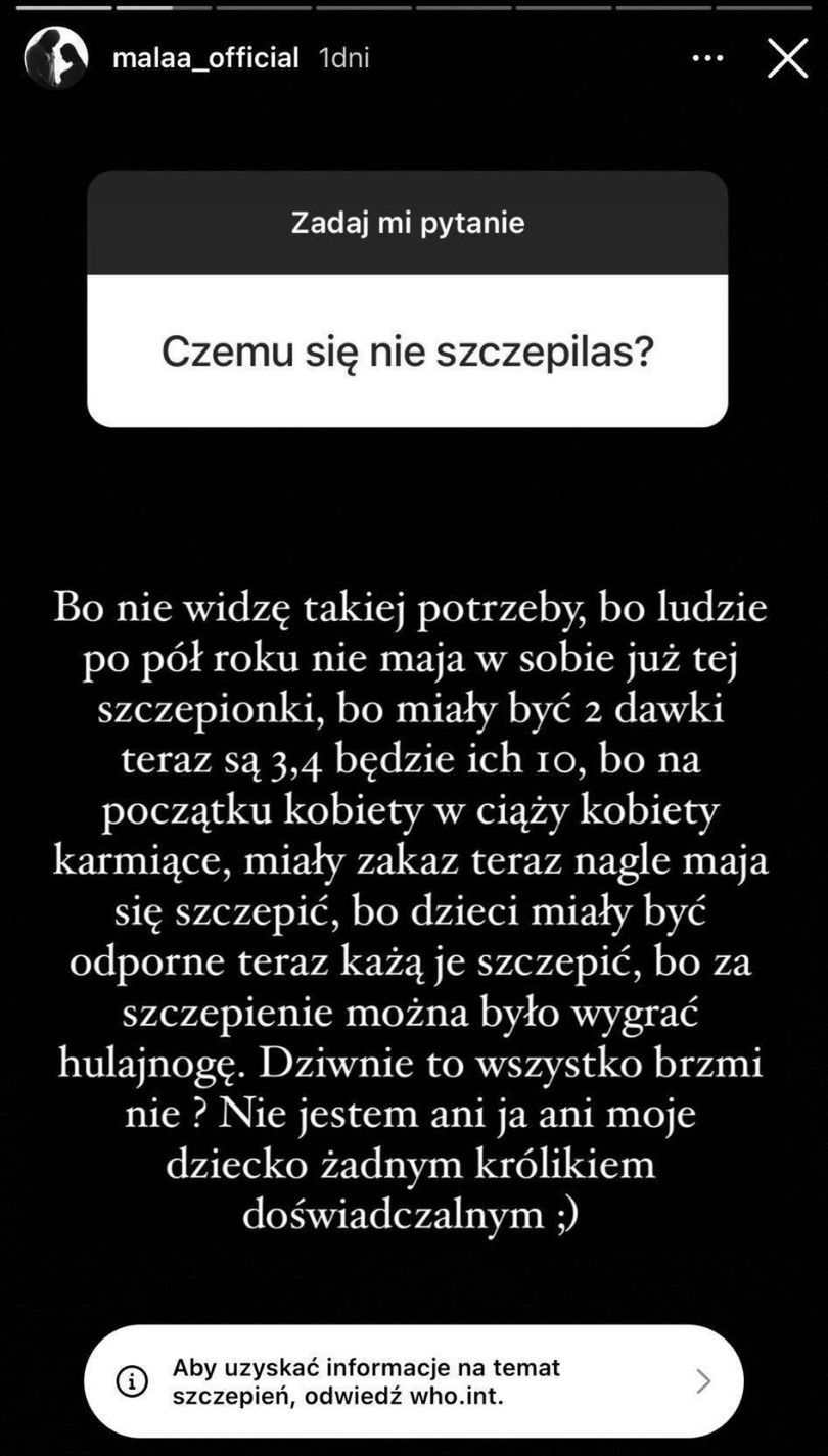 "Mała" Ania zdradza, dlaczego się nie zaszczepiła
