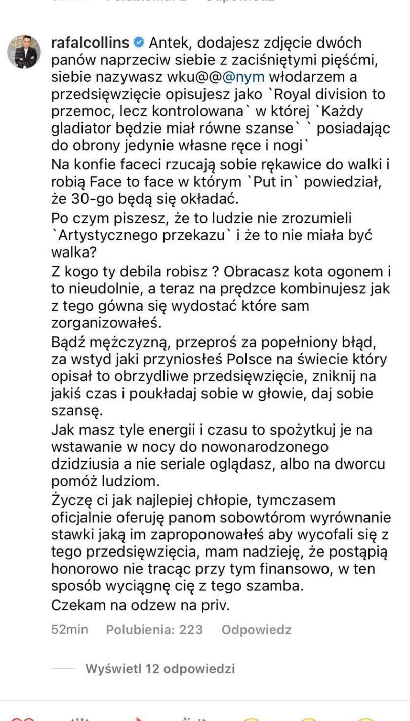 Celebryci krytykują oświadczenie Antka Królikowskiego
