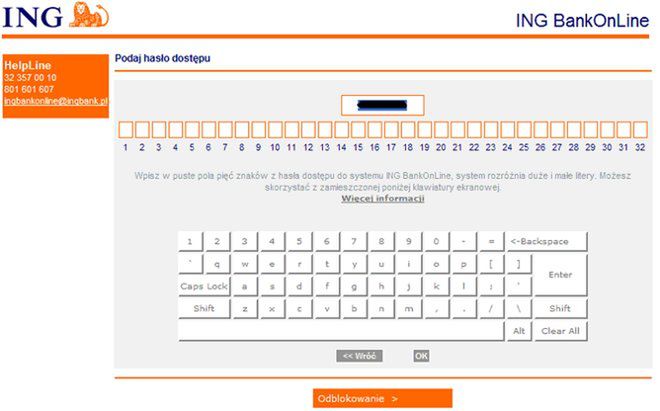 Fałszywa strona logowania wygenerowana przez konia trojańskiego ZeuS. 