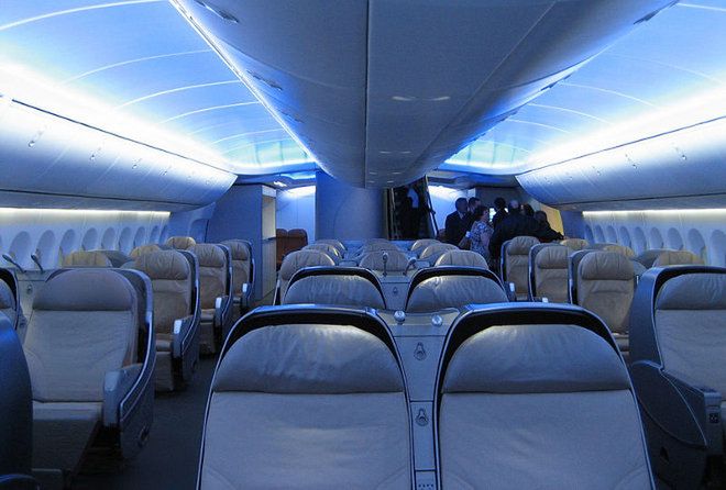 Wnętrze B747-800 w klasie biznes 
