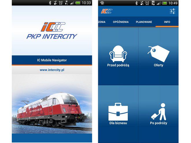 Inter City Mobile Navigator - pociągi pod ręką