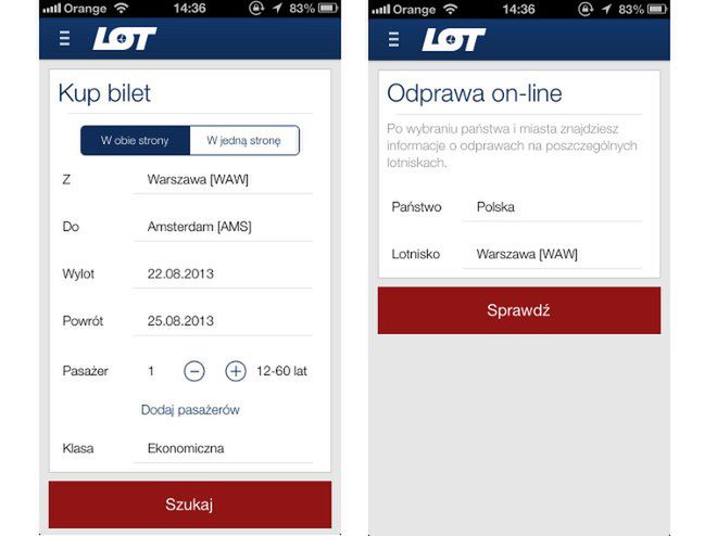 Bilety na rejsy PLL LOT kupisz przez komórkę