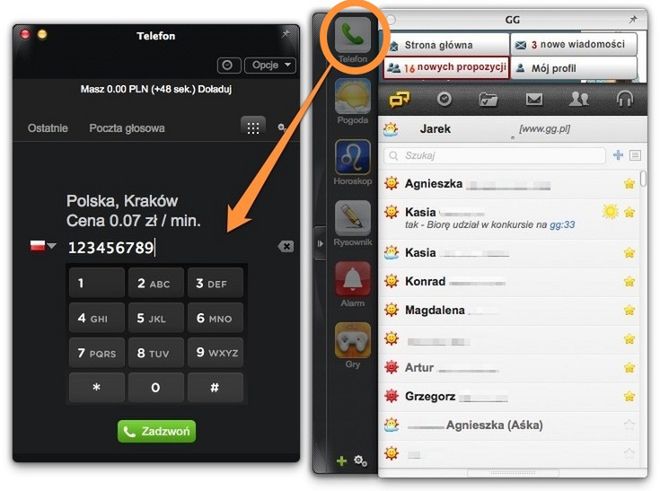Telefonia VoIP w GG