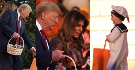 Halloween 2019 u Trumpów: "Jesieniarska" Melania i dumny Donald rozdają cukierki dzieciom (ZDJĘCIA)