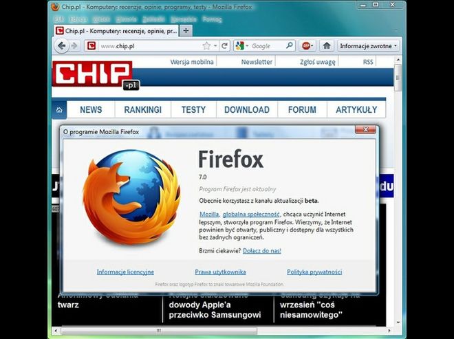 Firefox 7 beta - sprawdź, czy zużywa dużo mniej pamięci