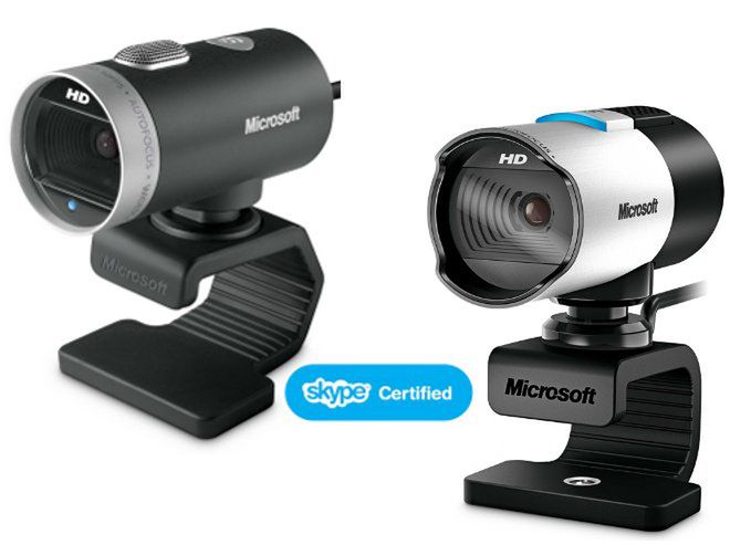 Kamery i słuchawki Microsoft z certyfikatem Skype