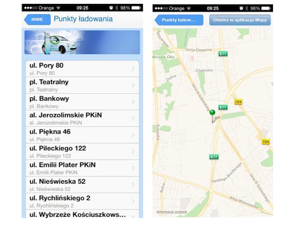 iRWE pokaże gdzie naładować samochód