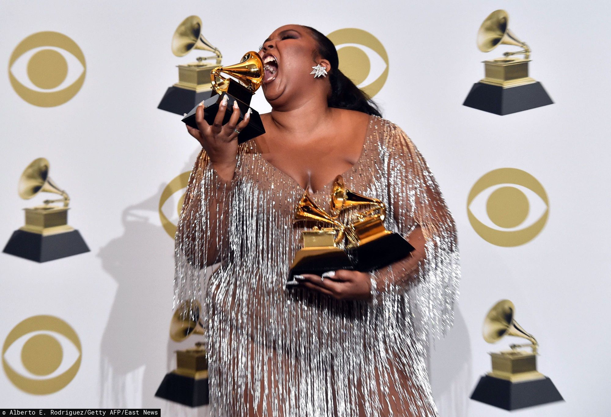 Lizzo pozująca z Grammy