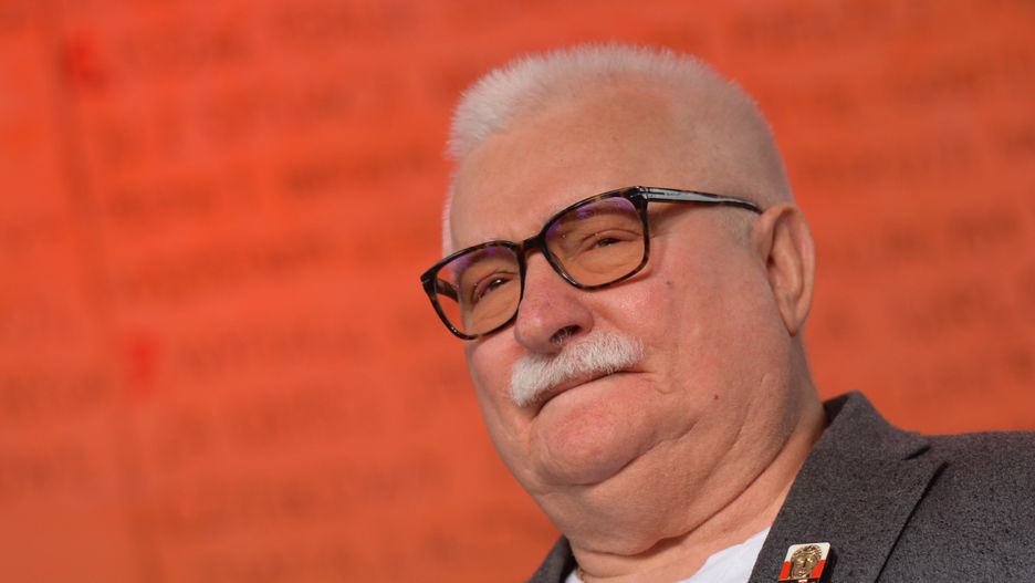 Lech Walesa, co-founder and former head of Solidarity (Solidarnosc), the Soviet bloc's first independent trade union, addresses the crowd next to Gdansk Shipyard Gate number 2, on the 40th anniversary of the Gdansk Agreement, which allowed the Solidarity trade union to be established. 
OnAugust 31, 2020, in Gdansk, Poland. (Photo by Artur Widak/NurPhoto via Getty Images)