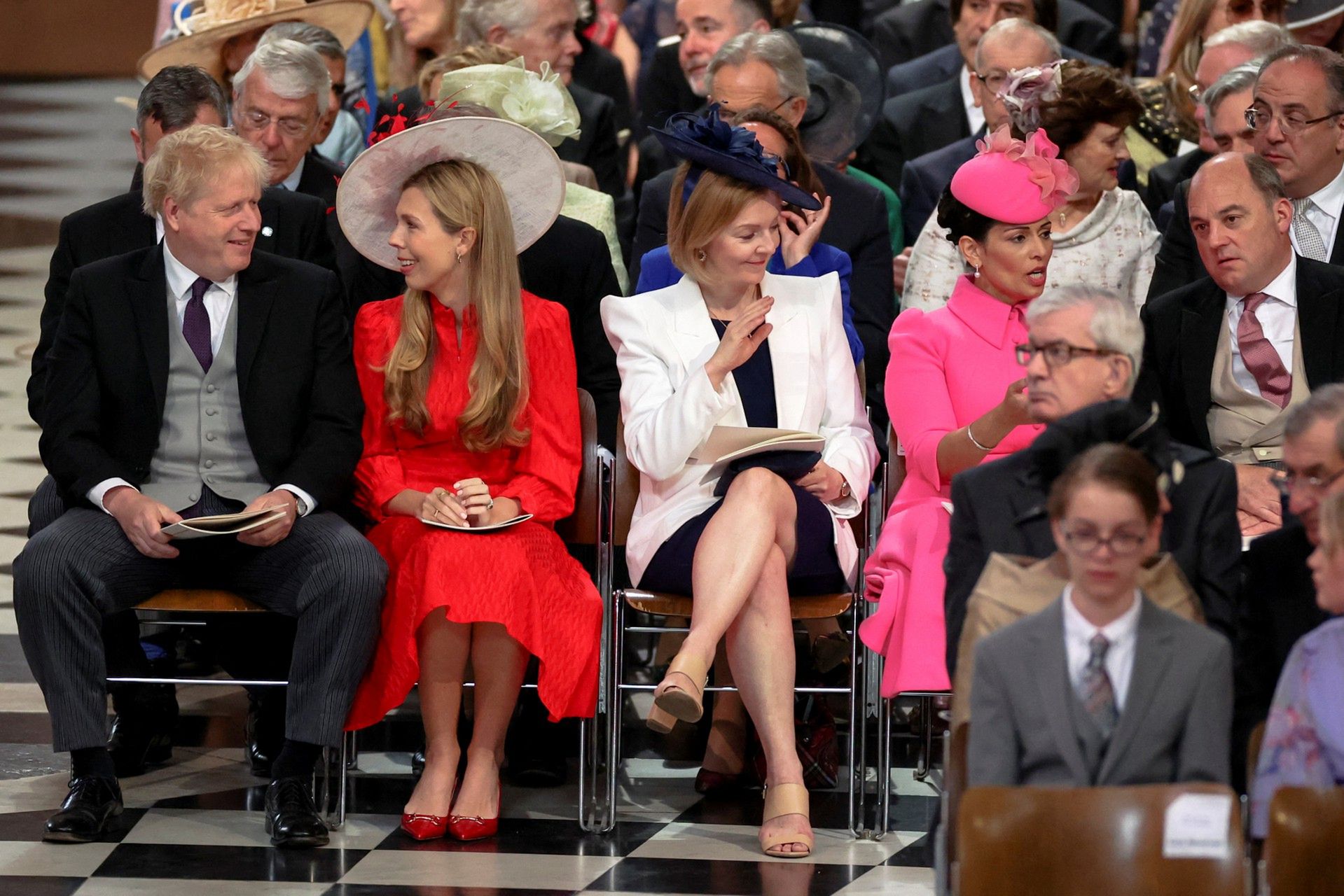 Boris Jonson z żoną Carrie na jubileuszu 70-lecia panowania królowej