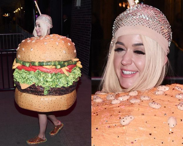 Katy Perry w szampańskim nastroju i przebraniu hamburgera