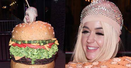 Katy Perry w szampańskim nastroju i przebraniu hamburgera