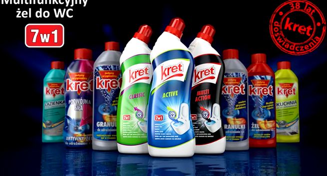 Żele do toalet Kret z nowymi reklamami i serwisem internetowym (wideo)