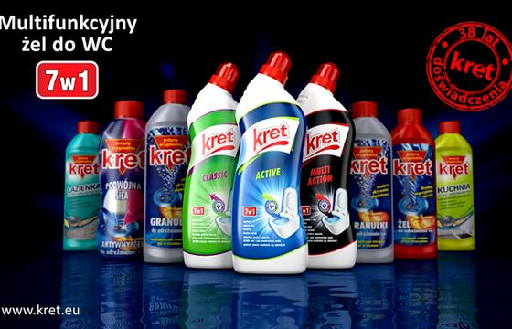 Żele do toalet Kret z nowymi reklamami i serwisem internetowym (wideo)