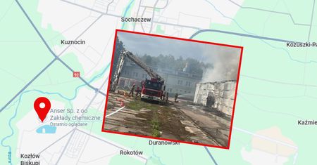 Pożar w zakładzie chemicznym w Sochaczewie. Akcja strażaków