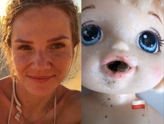 Siostra Zofii Zborowskiej WYDŁUBUJE KAŁ z ust lalki na Instagramie: "Stara, zaschnięta kupa"