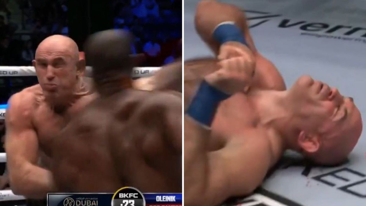 Twitter / x.com/bareknucklefc / Na zdjęciu: Dos Santos nokautuje Oleinika na gali BKFC 71