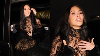 Kim Kardashian w koronkach i prześwitach maszeruje NA RANDKĘ z Lewisem Hamiltonem (ZDJĘCIA)