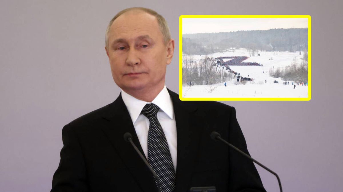 Władimir Putin / litera Z na zawodach w Rosji