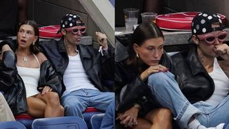 Znudzona Hailey Bieber i Justin z WYSTAWIONYM JĘZYKIEM stroją miny na meczu. Modelka zaliczyła WPADKĘ (ZDJĘCIA)