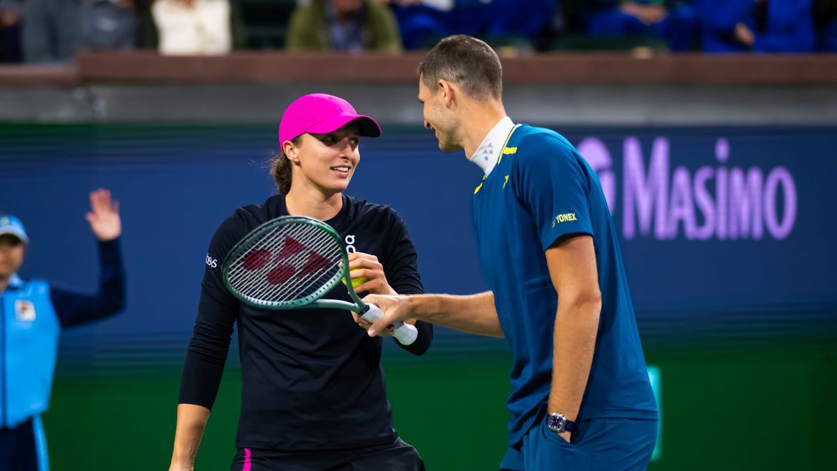 Getty Images / Robert Prange / Od lewej: Iga Świątek i Hubert Hurkacz