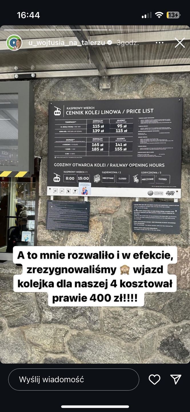 Za wjazd na Kasprowy Wierch trzeba zapłacić sporą sumę