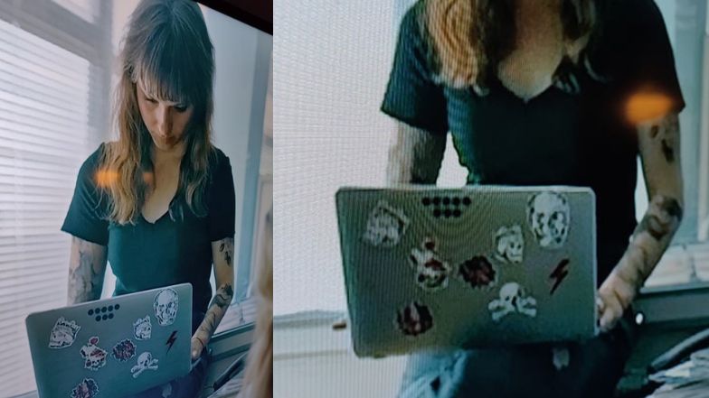 Naklejki na laptopie w serialu "Behawiorysta"
