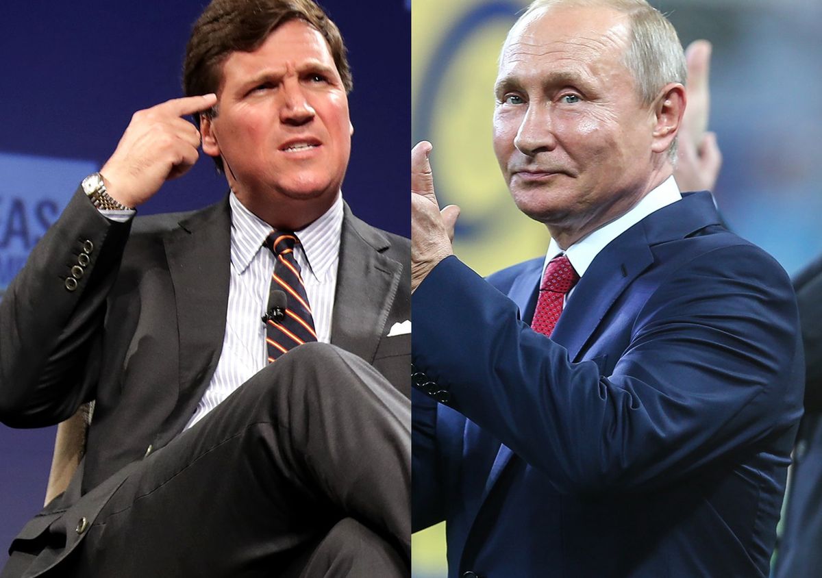 Tucker Carlson powtarza tezy, które sprzyjają putinowskiej propagandzie