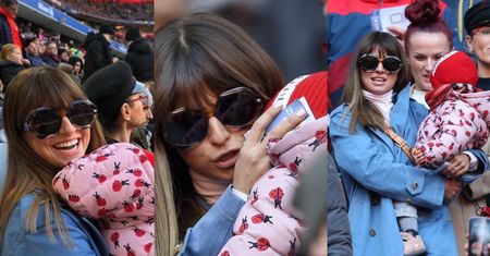 Anna Lewandowska z Klarą na ręku podziwia z trybun męża Roberta (FOTO)