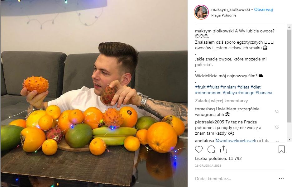 Popularny vloger i trener przez 7 dni jadł tylko owoce. Zobacz, co się zmieniło