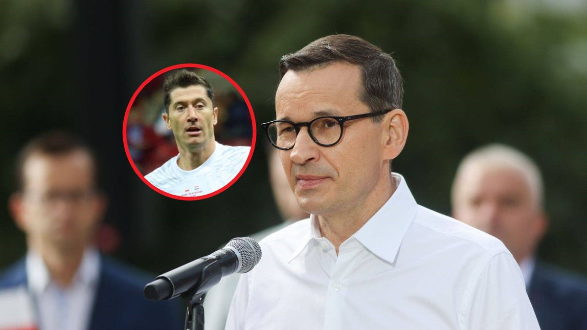 Mateusz Morawiecki, na małym zdjęciu: Robert Lewandowski