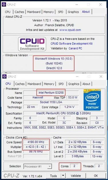 Intel Pentium G3258 - podkręcanie procesora pod Windows 10