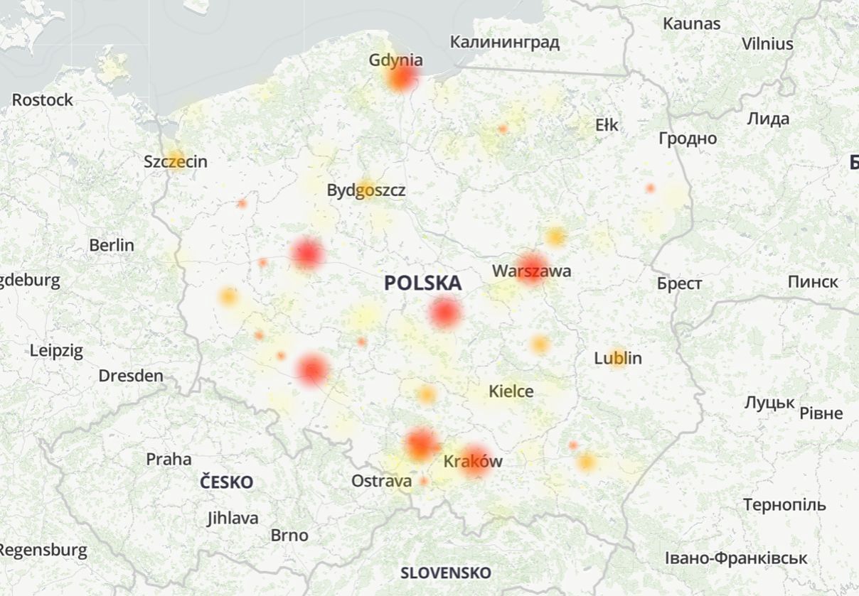 Mapa awarii PKO BP