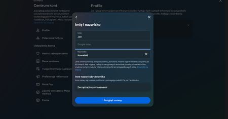 Facebook: jak zmienić imię i nazwisko?